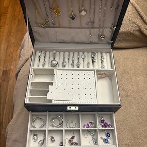 Large jewelry box with jewelry